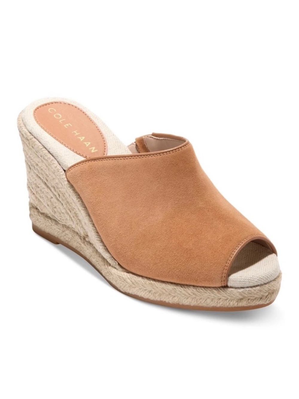 Cole Haan Cloudfeel Southcrest Pecan Suede Slide Wedges